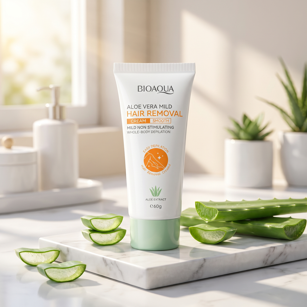 Crema BIOAQUA sobre mármol