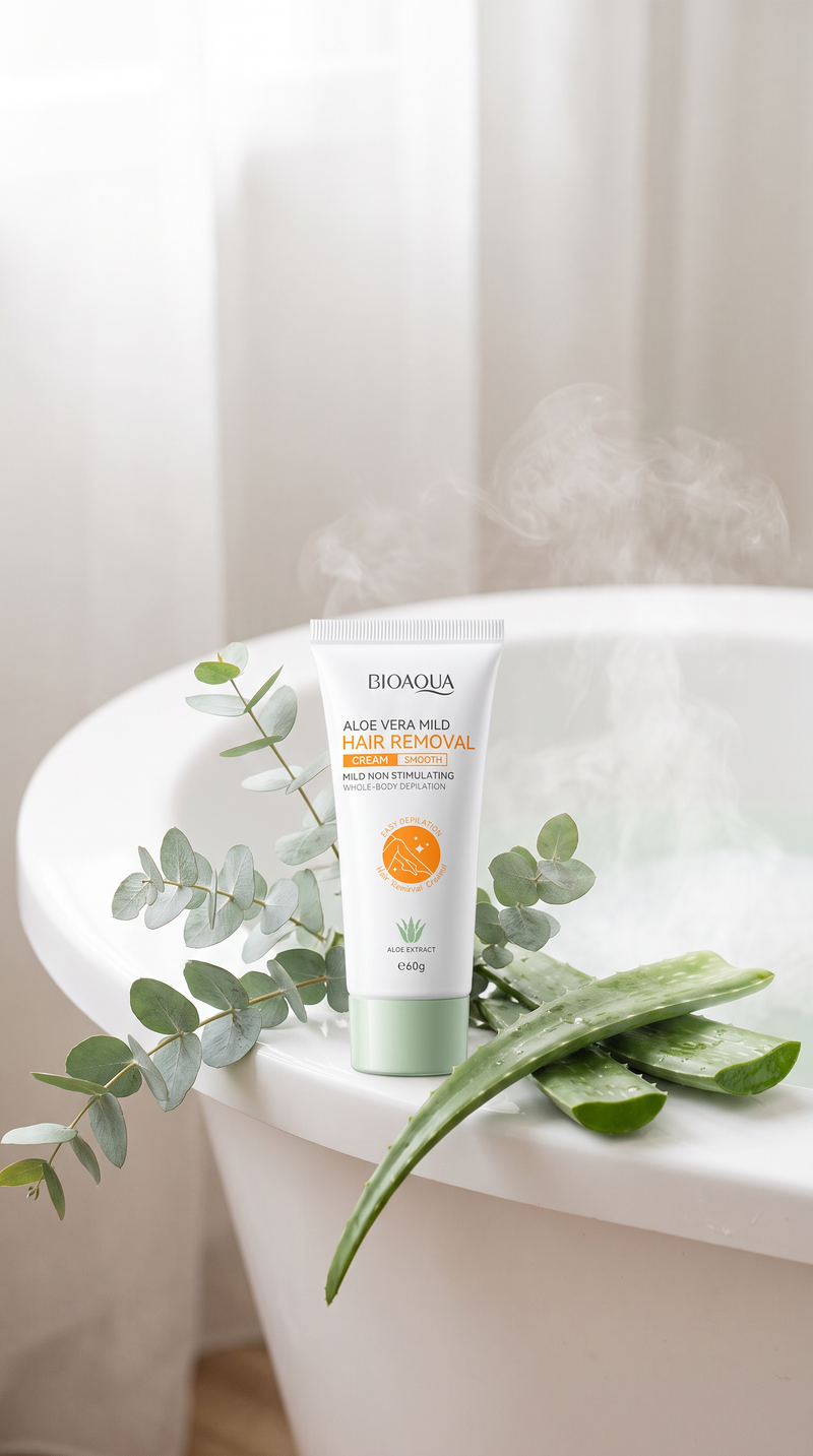 Crema BIOAQUA junto a la bañera